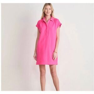 Vineyard Vines Margot Pink Gauzy Shirt Mini Dress